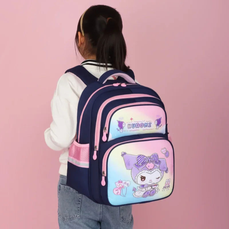 Sanrio Kulomi New Fashion Children's School Bag Girls Cartoon Large Capacity Waterproof Ridge Protection Student Backpack