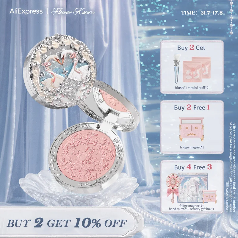 

Flower Knows Swan Ballet Series Embossed Blush
