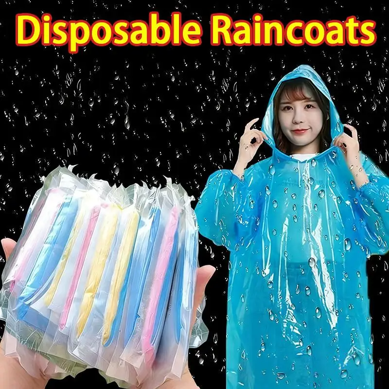 1pc Disposable Raincoat Outdoor Portable Waterproof Card Raincoat Poncho Supplies