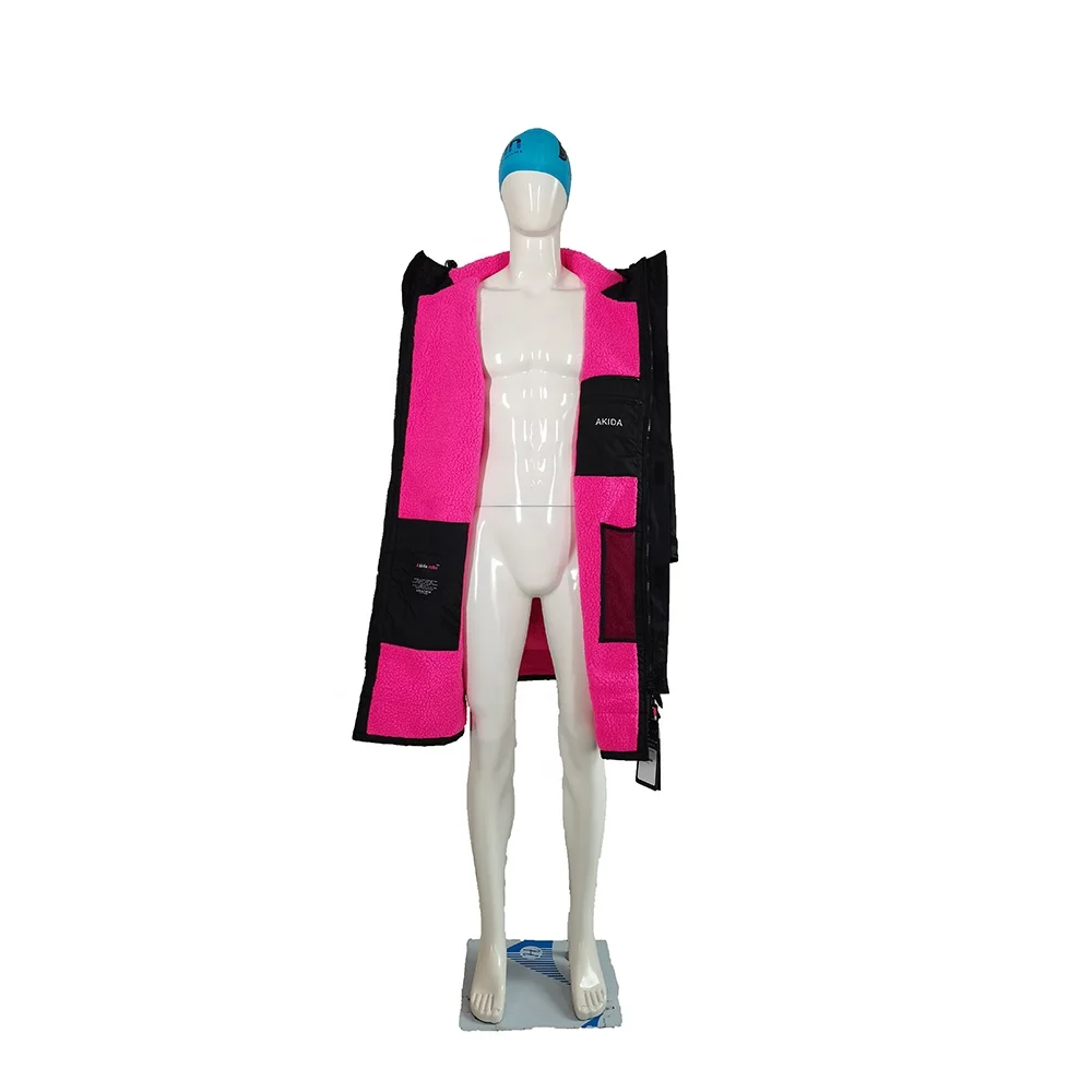 Poncho de forro polar de Sherpa de surf con bolsillo y capucha para playa, hombres, mujeres, niños, bata cambiante de baño, gran oferta