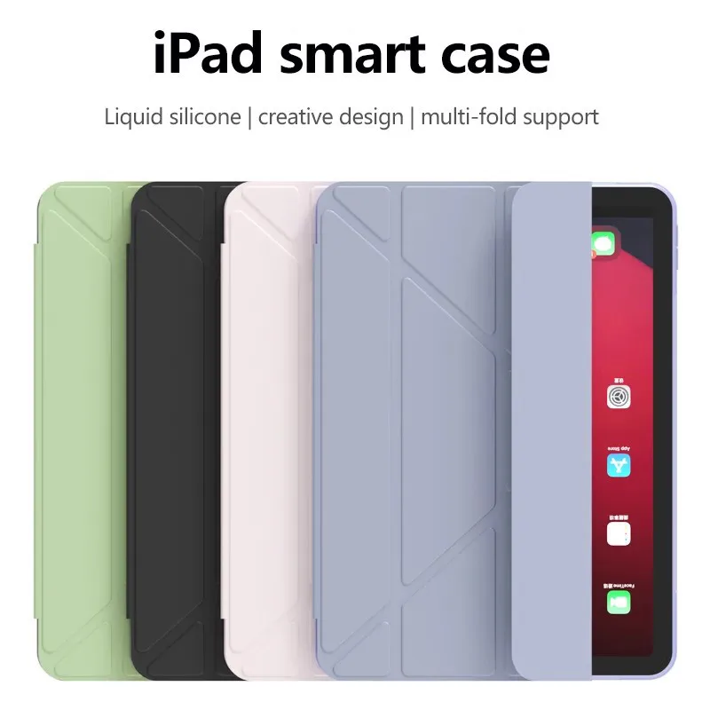 PU Leather Case For iPad Pro 11 2024 5th Air 11 6th 5 4 3Pro 2 1 9.7 10.2 10th 10.9 Mini 6 5 4 3 2 1 Smart Y-Folding Stand Cover