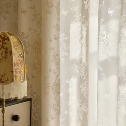 French Light Luxury Romantic Lace Curtain 2024 New Gauze Bedroom Living Room Curtains Light Transmitting Opaque High End Drapes