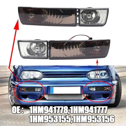 Front Bumper Fog Lights+Turn Signal Lamps For VW Jetta MK3 / Vento 1993-1998 1HM941778 1HM941777 1HM953155 1HM953156