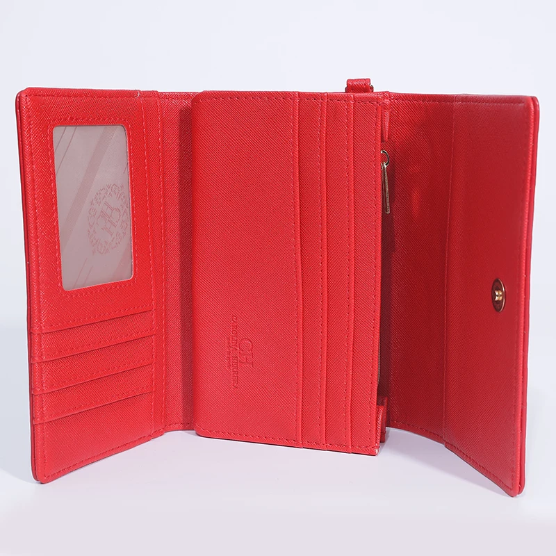 CH Embossed Card Bag Wallet Multi Slot Card Holder PU Leather Credit Card Case Stylish Women Daily Travel Accessory