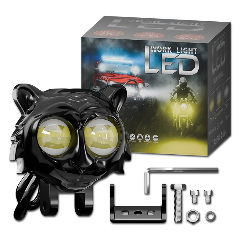 

Motorcycle Spotlights LED HeadLight auxiliary lights for Offroad Car Driving Foglights dual color motorcycle accessories lights