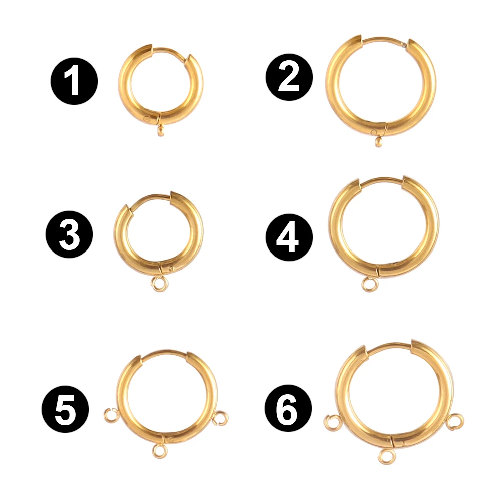 10pcs 316L Stainless Steel Earring Hooks with Loops