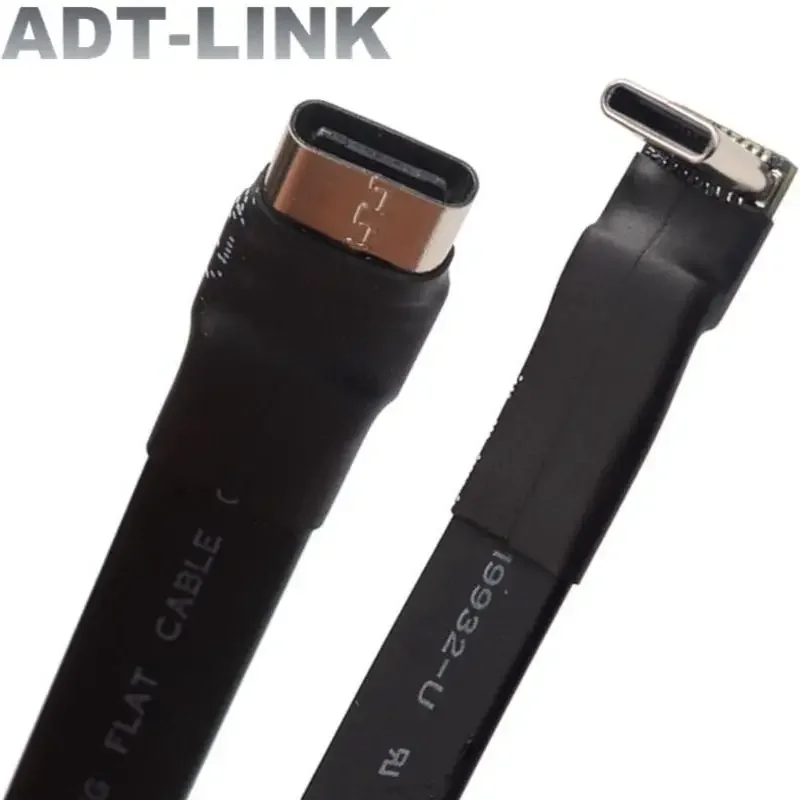 ADT 3A USB 2.0 Typ C Płaski kabel wstęgowy 90 Kątowy kabel USB 2.0 Typ-C C do ładowania danych Przedłużacz USB męski na żeński FPC do PC TV — zdjęcie produktu 7