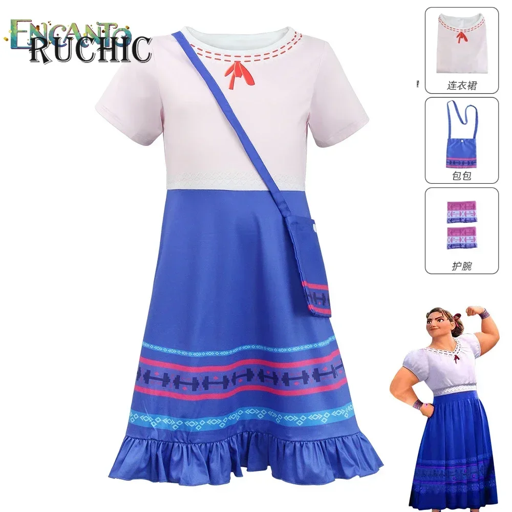 

Movie Cos Encanto Anime Luisa Madri Cosplay Costume Dress for Girls Children Halloween Carnival Party Comic Con Role Playing
