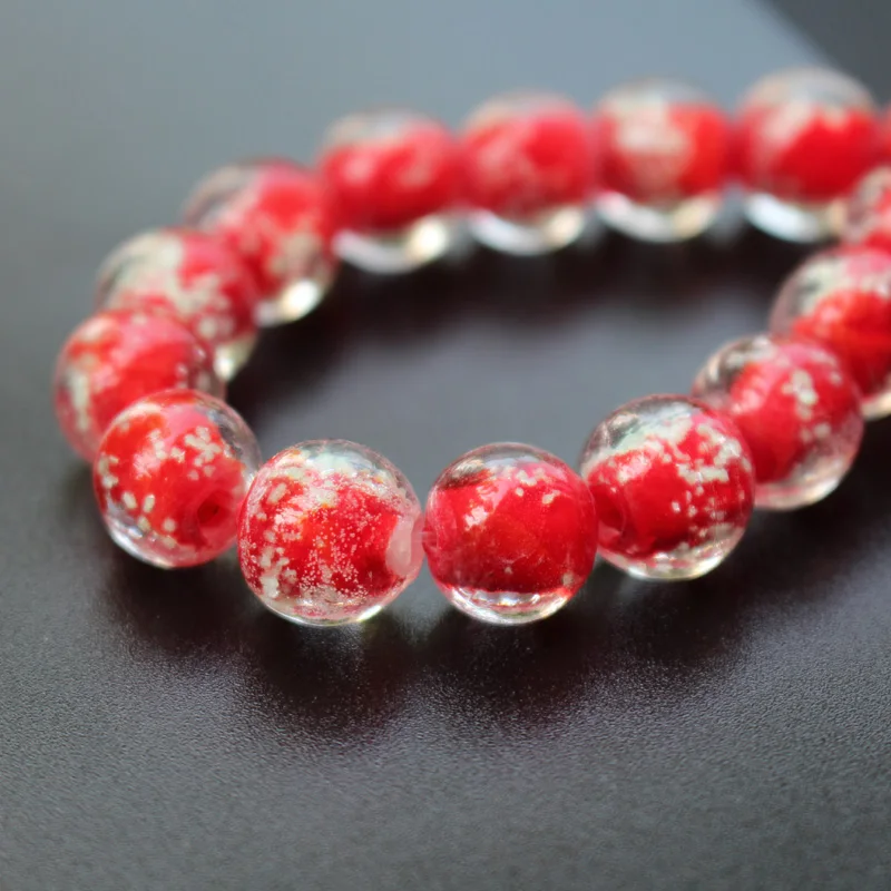 20Pcs LTJ 12mm Luminous Lampwork Glass Beads Simply Round Multi-color Jewelry Making
