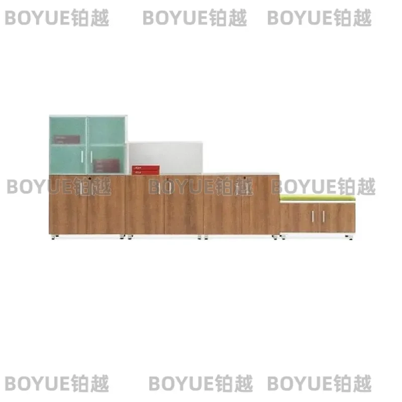 Modern Office Panel Filing Cabinet and Bookcase Storage Unit for Home Workspace Organization with Adjustable Shelves