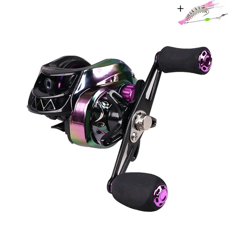 Explosion-proof Line Colorful Water Drop Wheel Luya Gear Ratio 7.2:1 Double Rocker Max Drag 8KG Suitable Any Body of Water