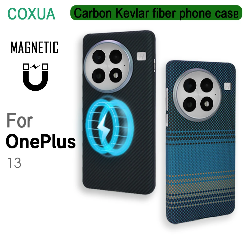 

100% Kevlar Aramid Carbon Fiber Case for onepuls 13 Magsafe Luxury Cover Magnetic Ultra-Thin Phone Back Case