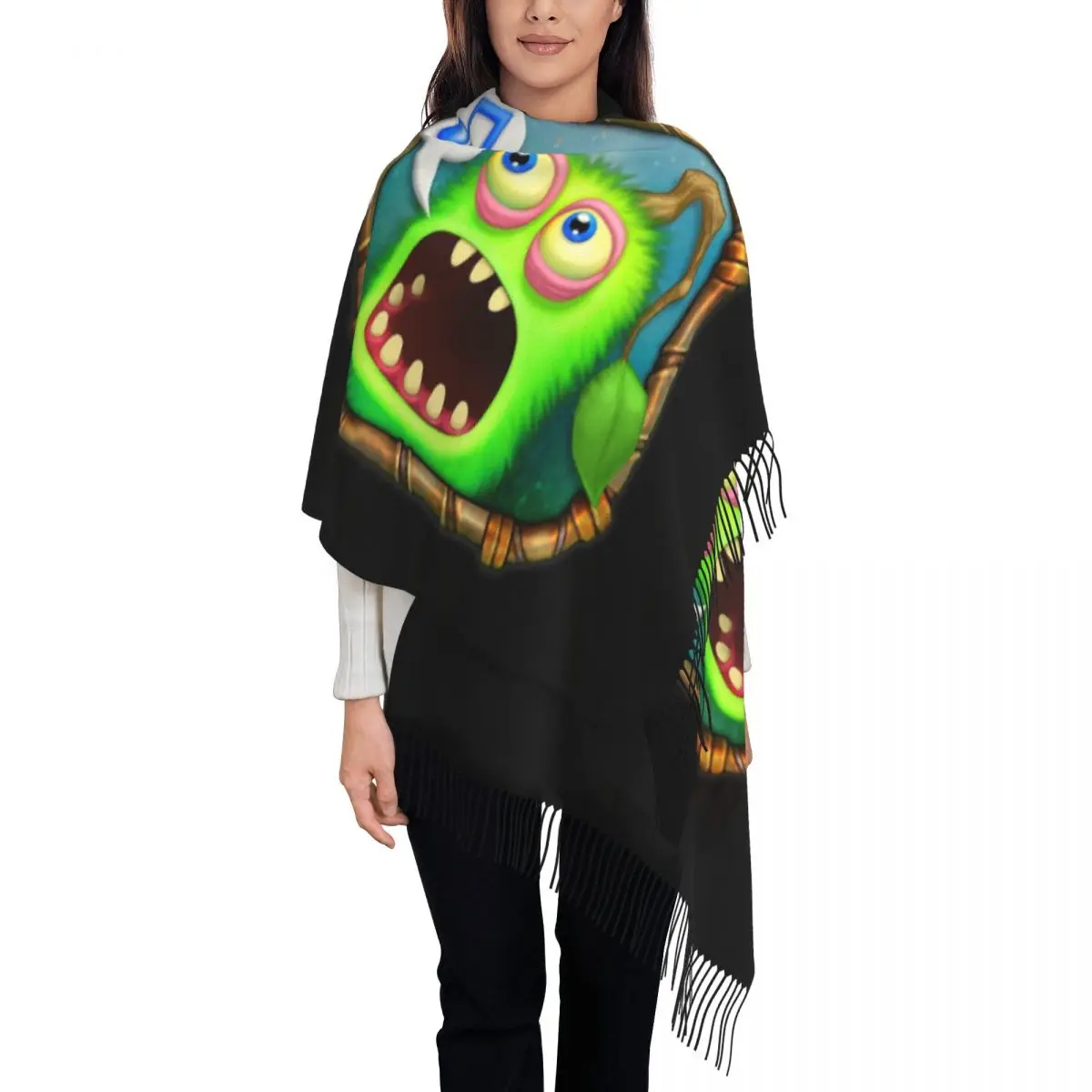 Personalized Print My Singing Monsters Cartoon Scarf Women Men Winter Fall Warm Scarves Video Game Shawls Wraps