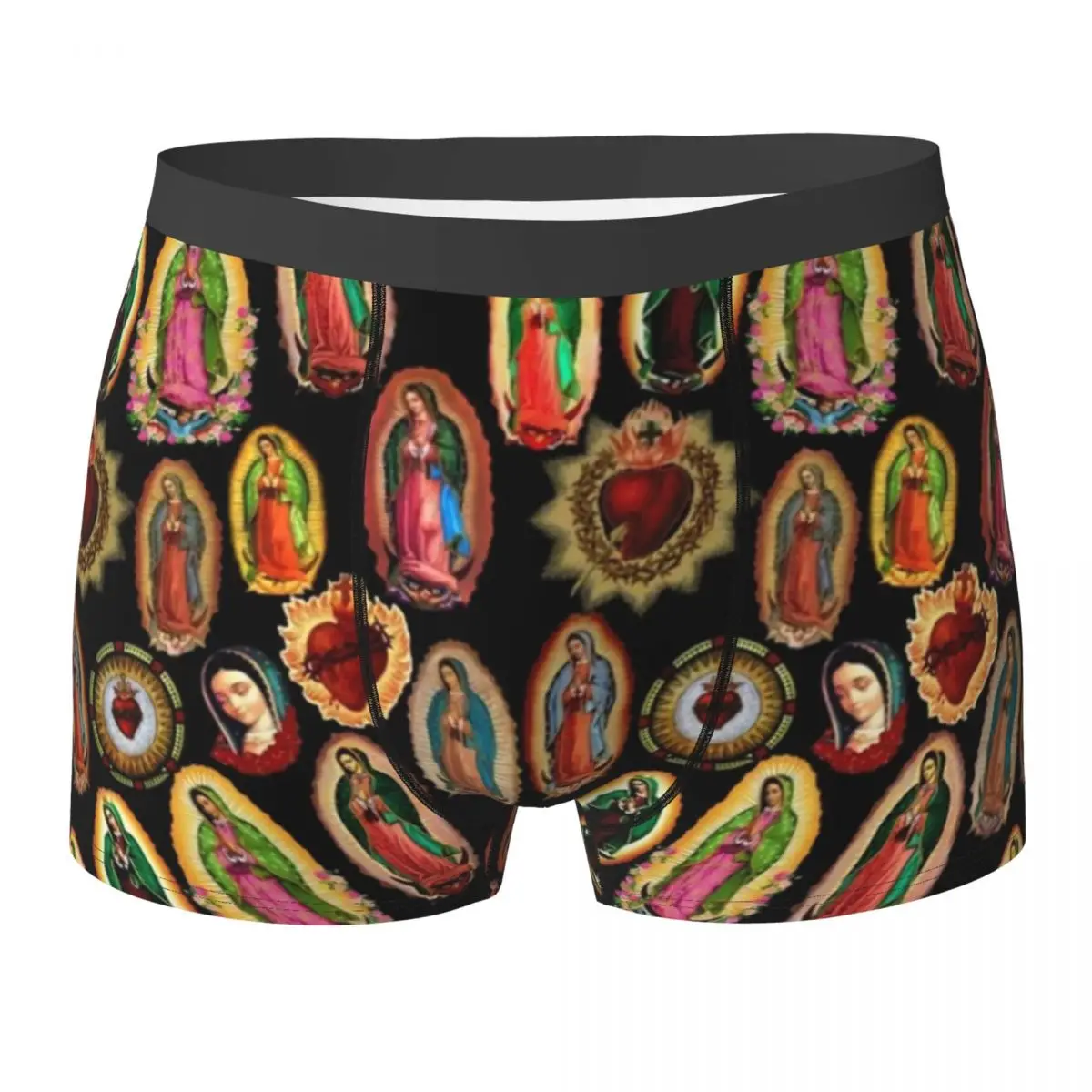 Virgin Mary Print Underwear Our Lady of Guadalupe Pouch Trenky Boxershorts Print Boxer Brief Breathable Men Panties Big Size