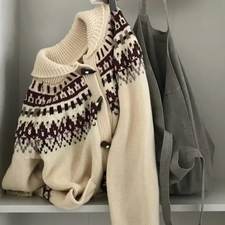 Cardigan femmes chandails manteau vestes pulls Y2k Streetwear élégant épissure tricot col rabattu travail ouvert Stith automne hiver