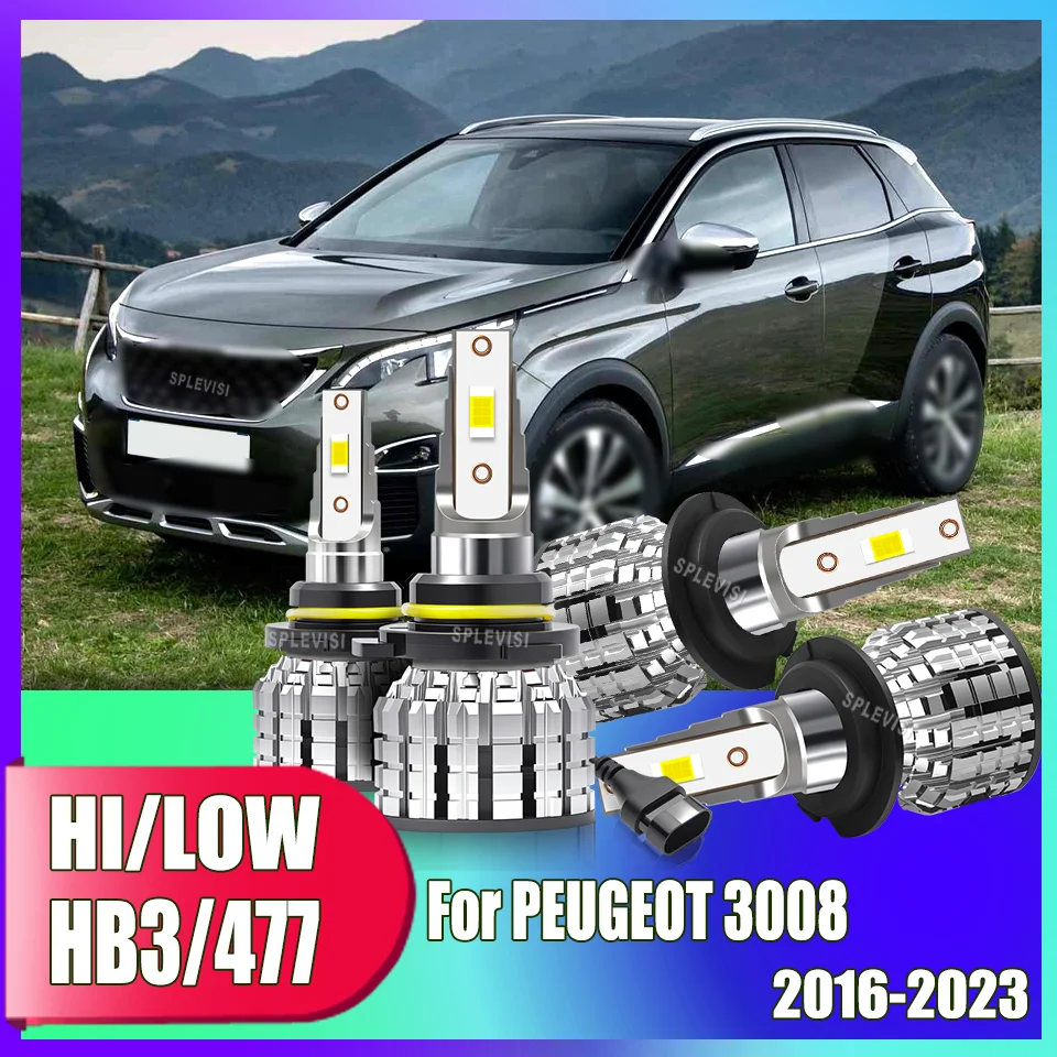

Pair of LED Headlight Bulbs 9005 hi H7 low Beam LED Headlamp Bulb 240w For PEUGEOT 3008 2016 2017 2018 2019 2020 2021 2022 2023