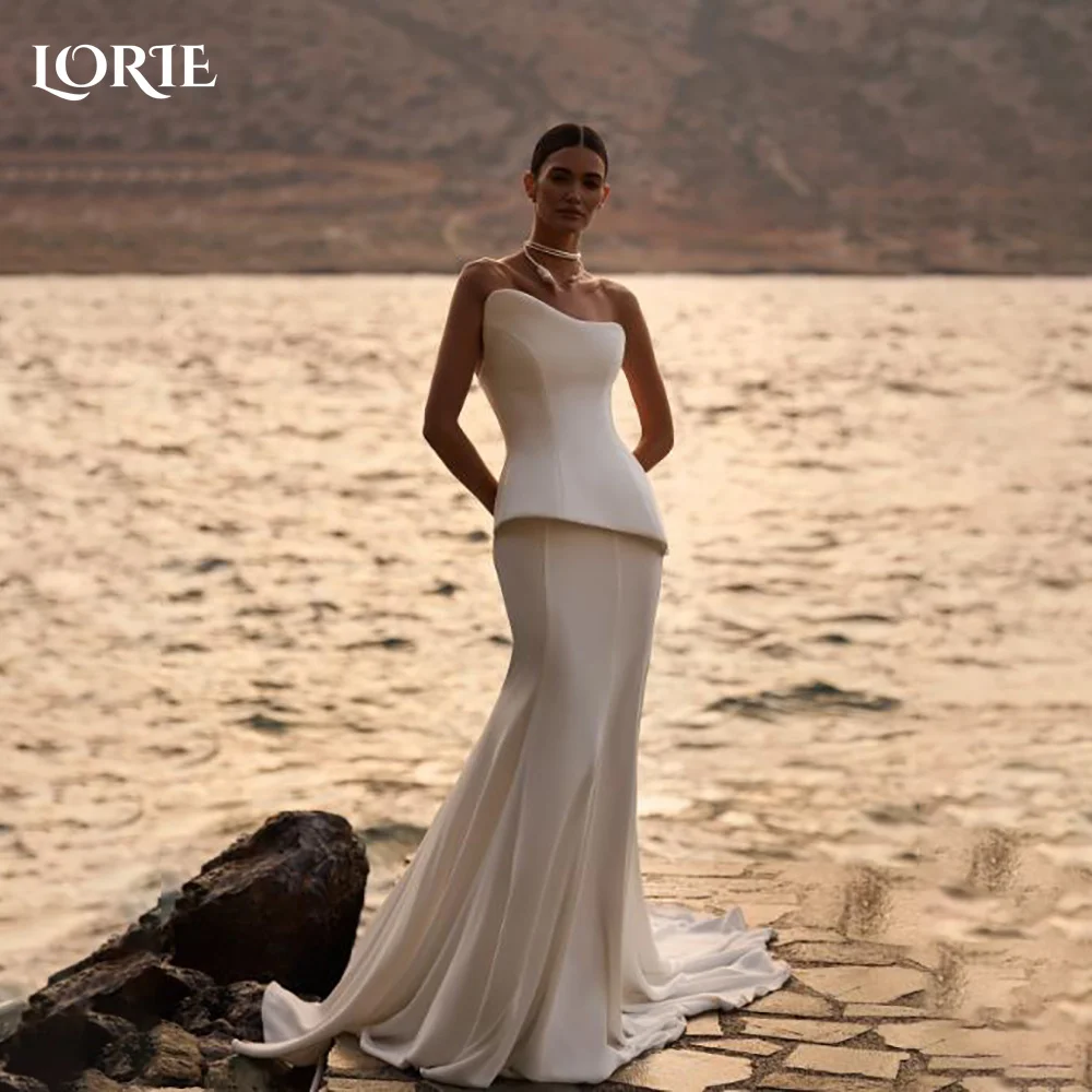 

LORIE Lace Wedding Dress Sweetheart Corset A-line Bride Gown Strapless Customized Appiques Corset Bride Dress vestidos de novia