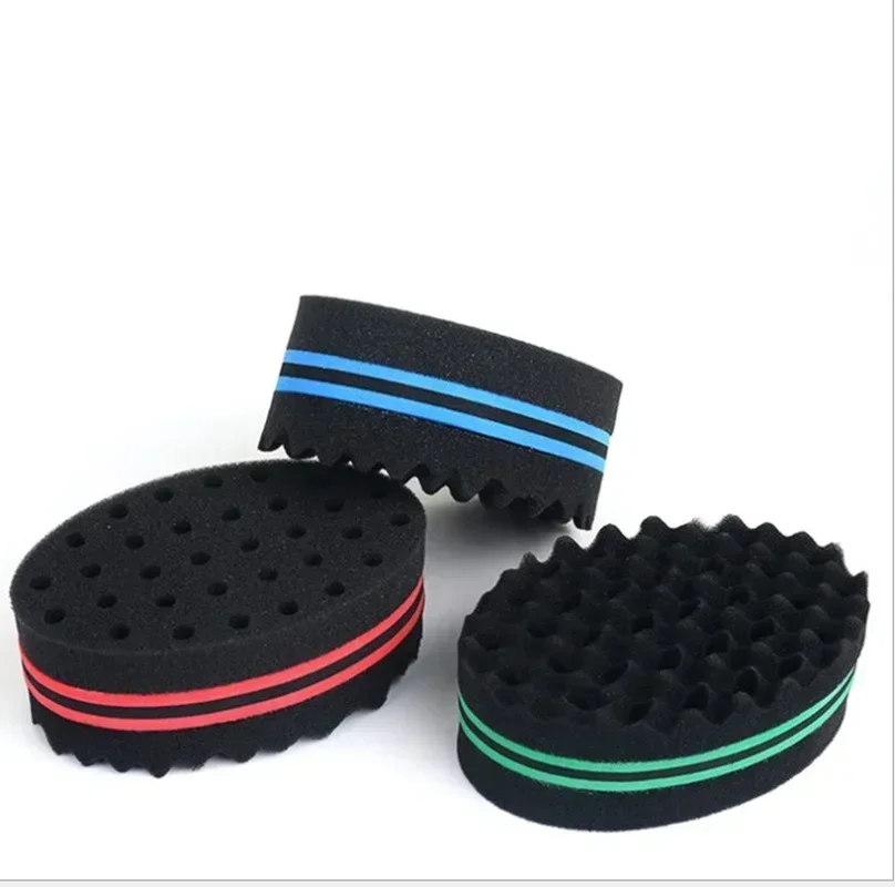 New Double-Sided Magic Twisted Hairbrush Sponge Fashion Styling Oval Dual Use Perforated Curly Sponge Wave Roll Washable Tool