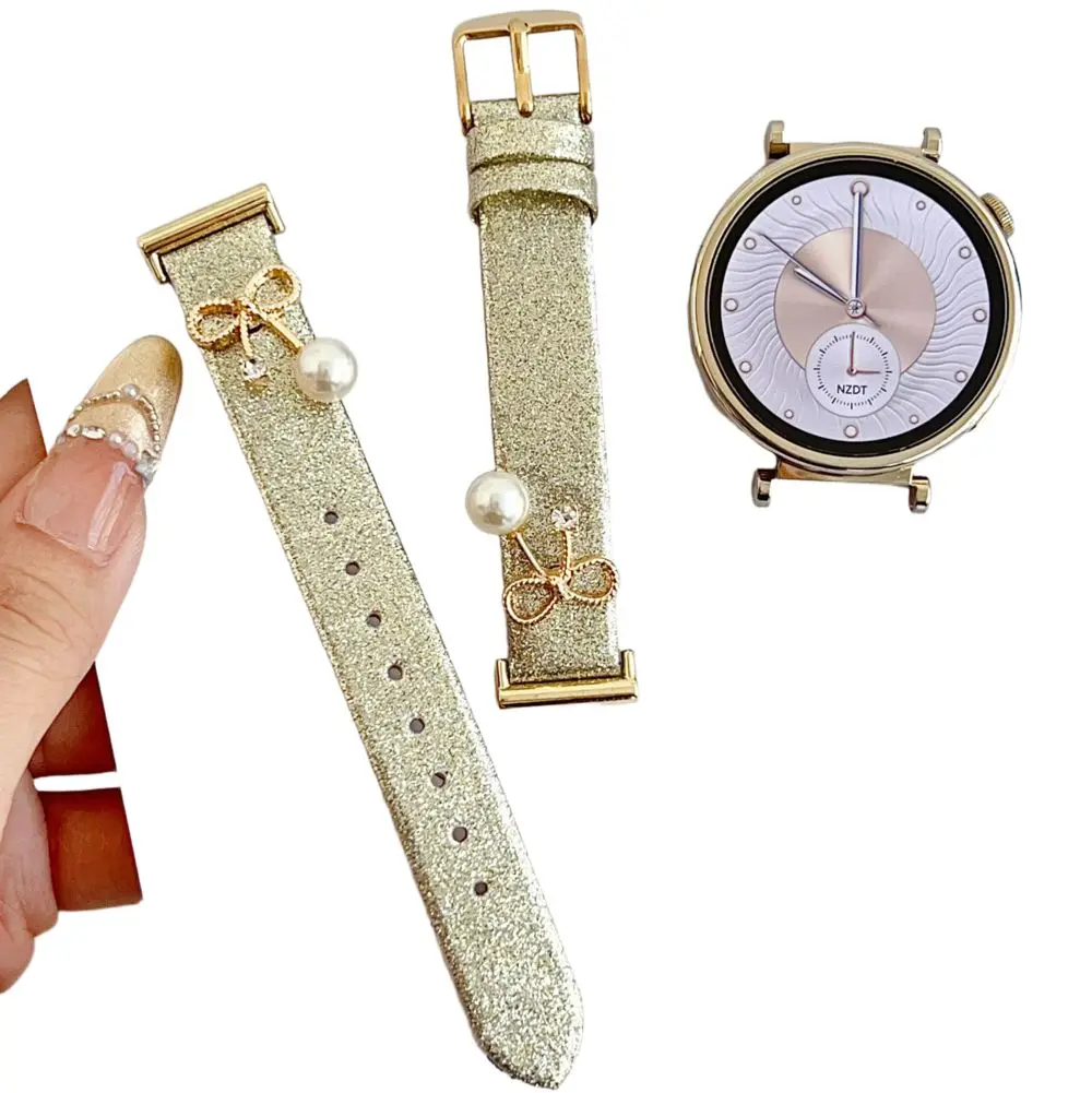 

Glitter Leather Watch Bands for Huawei Fit 3 4 Pro Bracelets Women Dressy Wristband Straps for Huawei Watch 8 9 10 Bling Correas