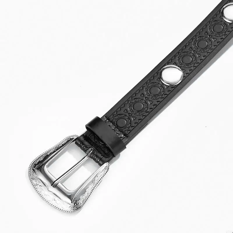 Unisex Embossed Belt PU Leather Adjustable Length ﻿Waistband Fashionable Belt
