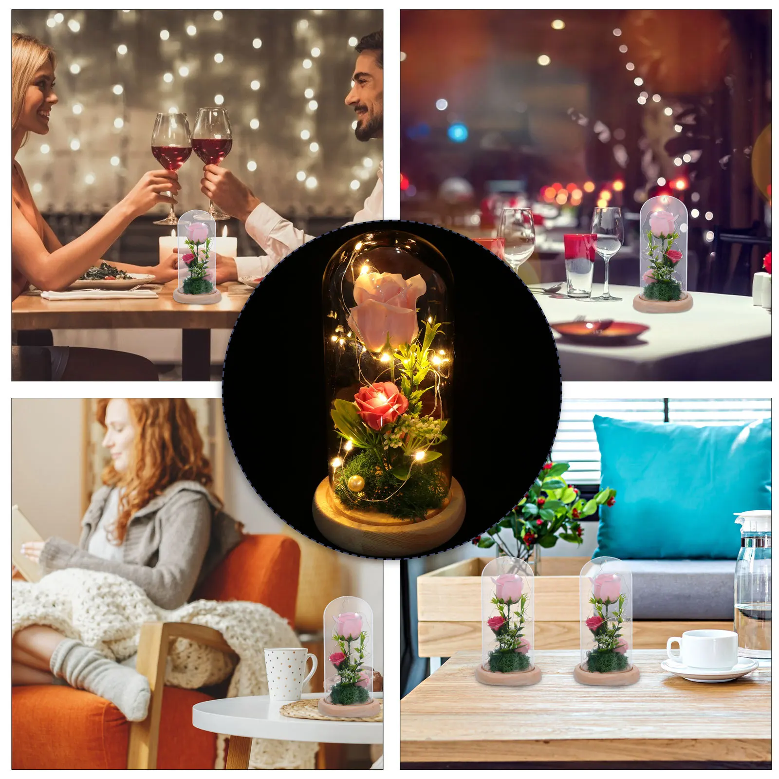 

1Pcs Romantic Lamp Rose Bouquet Warm Lights Home Decoration Valentine's Gift Rose Lamp Dating Night Valentine's Day Light