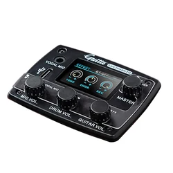 GGP-05 Professional Acoustic Guitar Pickup LCD Digital Tuner Pickup Preamp EQ Live Streaming With Microphone Guitar Accessories