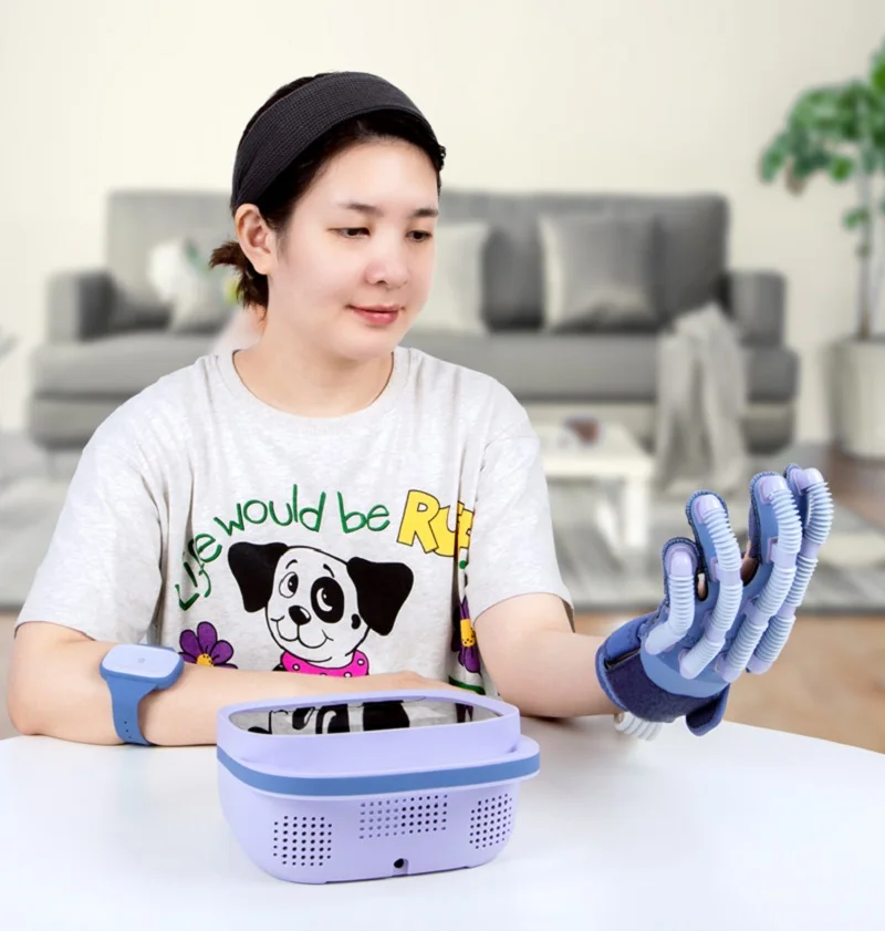 Good New Design Mirror Therapy Hand Rehabilitation Robot Finger Exercise Functional Robot Hand Gloves Machine Stroke Hand Exerci