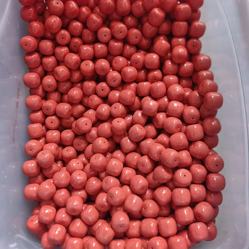 2pieces bamboo coral pillar 20mm 26mm orange red full hole for DIY jewelry accessory making wholesale