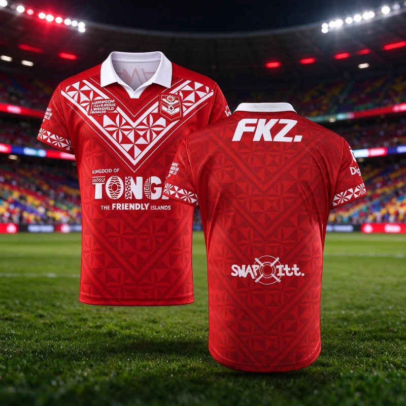 26_27 Camiseta de rugby de la liga de Tonga para hombres, modelo para adultos, para uso en casa, unisex, transpirable, de secado rápido, adecuada para el uso diario y para entrenamientos.