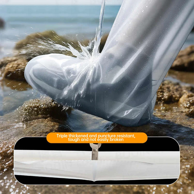 

10/20/30 Pcs Disposable Rain Shoes Cover Thickened Wear-resistant Anti-slip Waterproof Shoe Cover Long Footwear Rain Boot Cover