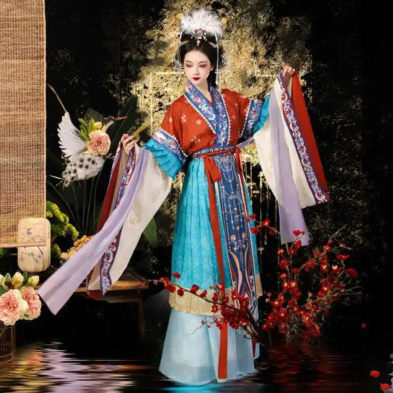 

]Wei and Jin Dynasty Traditional Restoration Style Goddess Fairy Dress with Large Manxi Silk Hanfu[Collection of Immortal Gifts