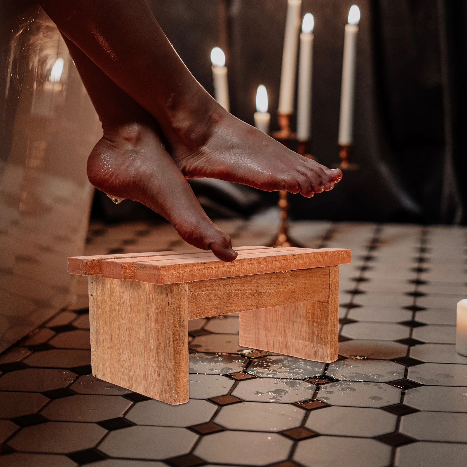 

Sturdy And Practical Wooden Footrest For Sauna Or Bathing NonSlip Design Ensures Safety And Comfort