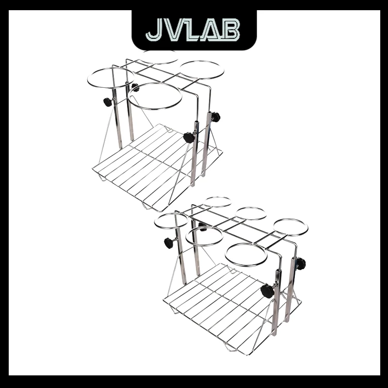 Imbuto di separazione in acciaio inossidabile Rack regolabile da laboratorio Robusto e durevole Imbuto antigoccia a forma di pera 60ML-5000ML JVLAB