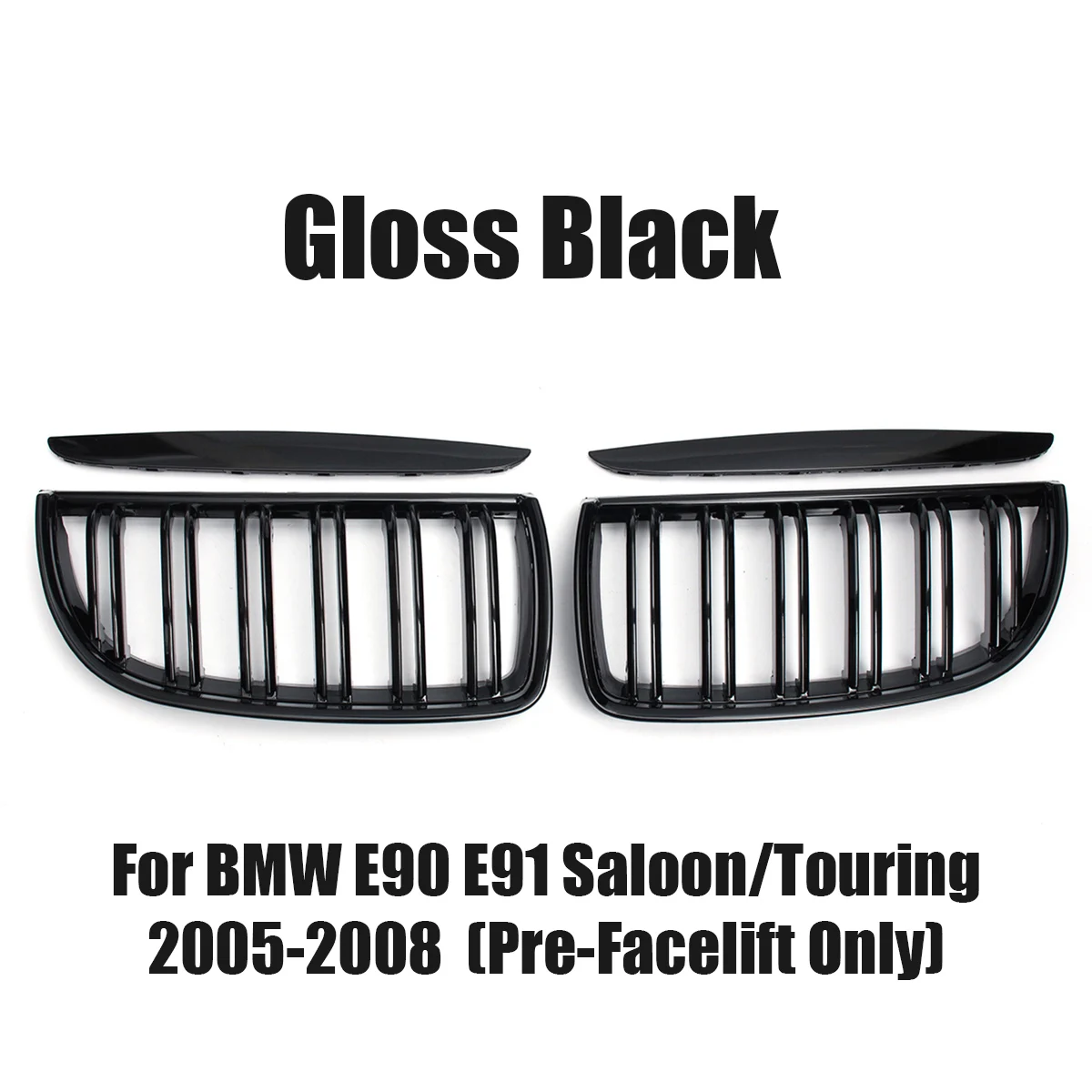 Car Front Kidney Bumper Grilles Grille Racing Grill Gloss Black For BMW 3 Series E90 E91  323I 328I 335I 330I 325I 2005-2008