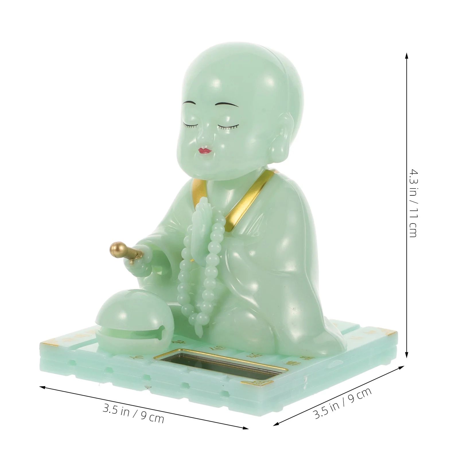 

Solar Buddha Statue Car Dashboard Ornament Home Decor Mini Crafts Retro Style Indoor Desktop Adornment Table Decorations