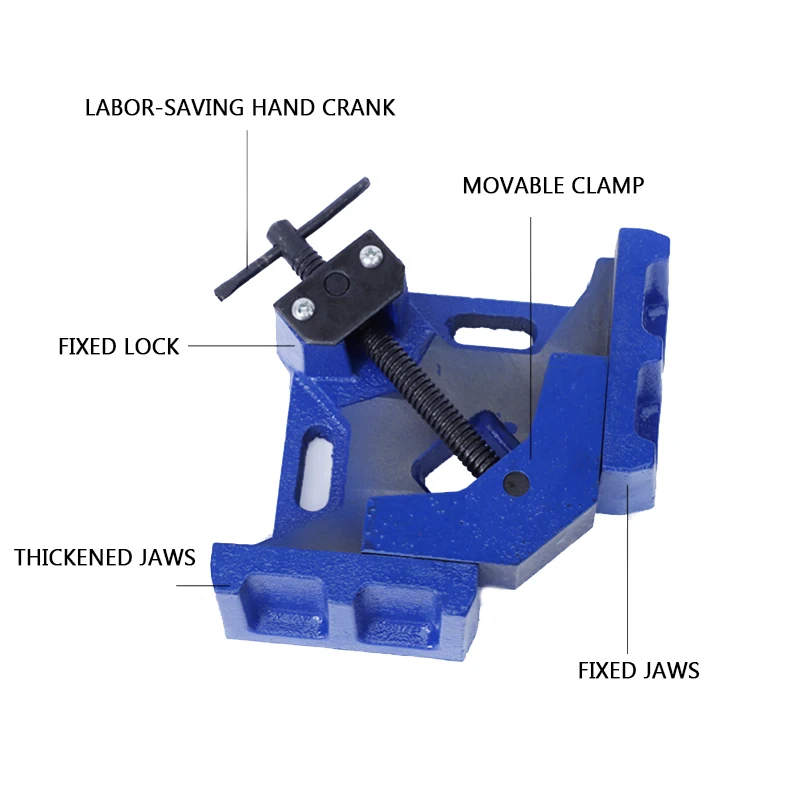 Heavy Duty Welding Gun Clamp 4/4.5 Inch Welding Machine Angle Clamp 90 Degree Cast Iron Welding Angle Clamp Joint Hand Tool