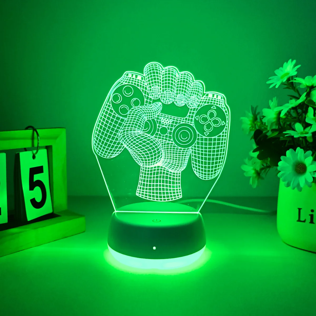 

1pc handheld game console pattern 3D night light, USB power supply, suitable for bedroom and living room, touch switch