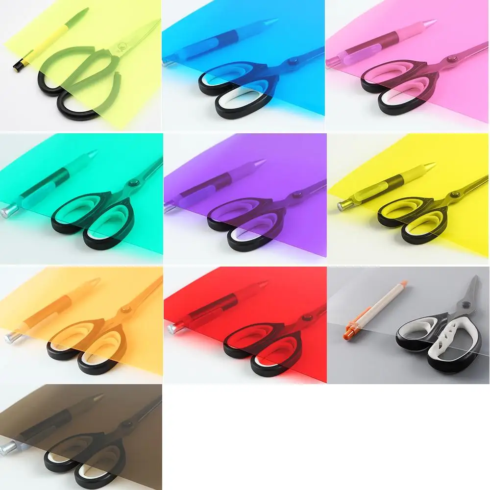 10pcs Transparent A4 Sheet 0.3mm Thickness Coloured A4 Hard Paper Multi-purpose PVC Light Filter Plastic Sheet Wholesale