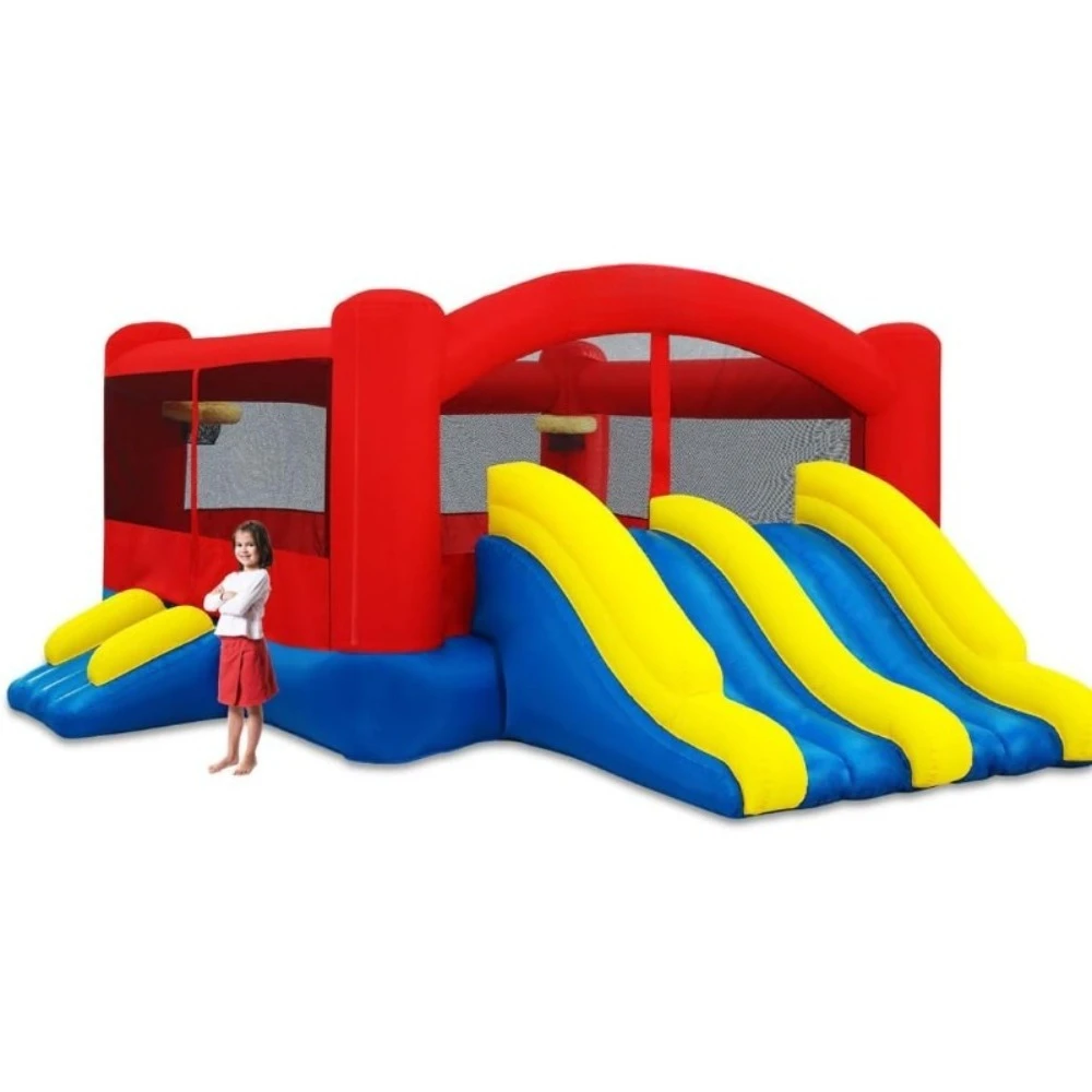 

Triple Play Inflatable Combo Bounce House - Massive 16x14 Blower, Premium Quality , 7 Players - Double Slides