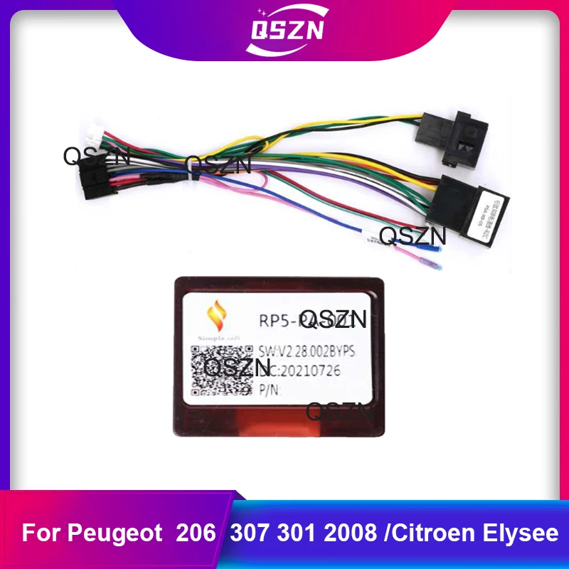 16 PIN Wiring Harness CANBUS Box PSA-RZ-15 For Peugeot 206 307 301 408 2008 /Citroen Elysee Cable Adapter Android Car Player