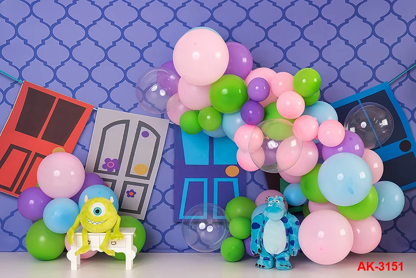 Фон Monster Inc для украшения дня рождения, фон для девочек Boo Monster для детского душа, вечерние украшения для торта, стола