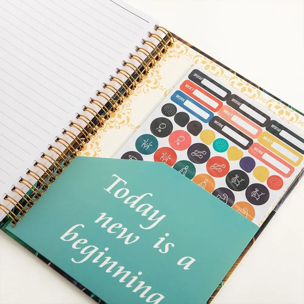 Buku Agenda Planner 2026 dengan Spiral Binding, Desain Sederhana, Jadwal Harian, Fungsi Jam, Ukuran A5