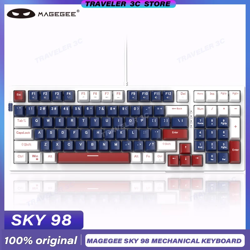 MageGee SKY 98 Gaming Mechanical Keyboard 98 Keys All Keys Hot Swappable Keyboard Comfortable Office Computer Wired laoptop PC