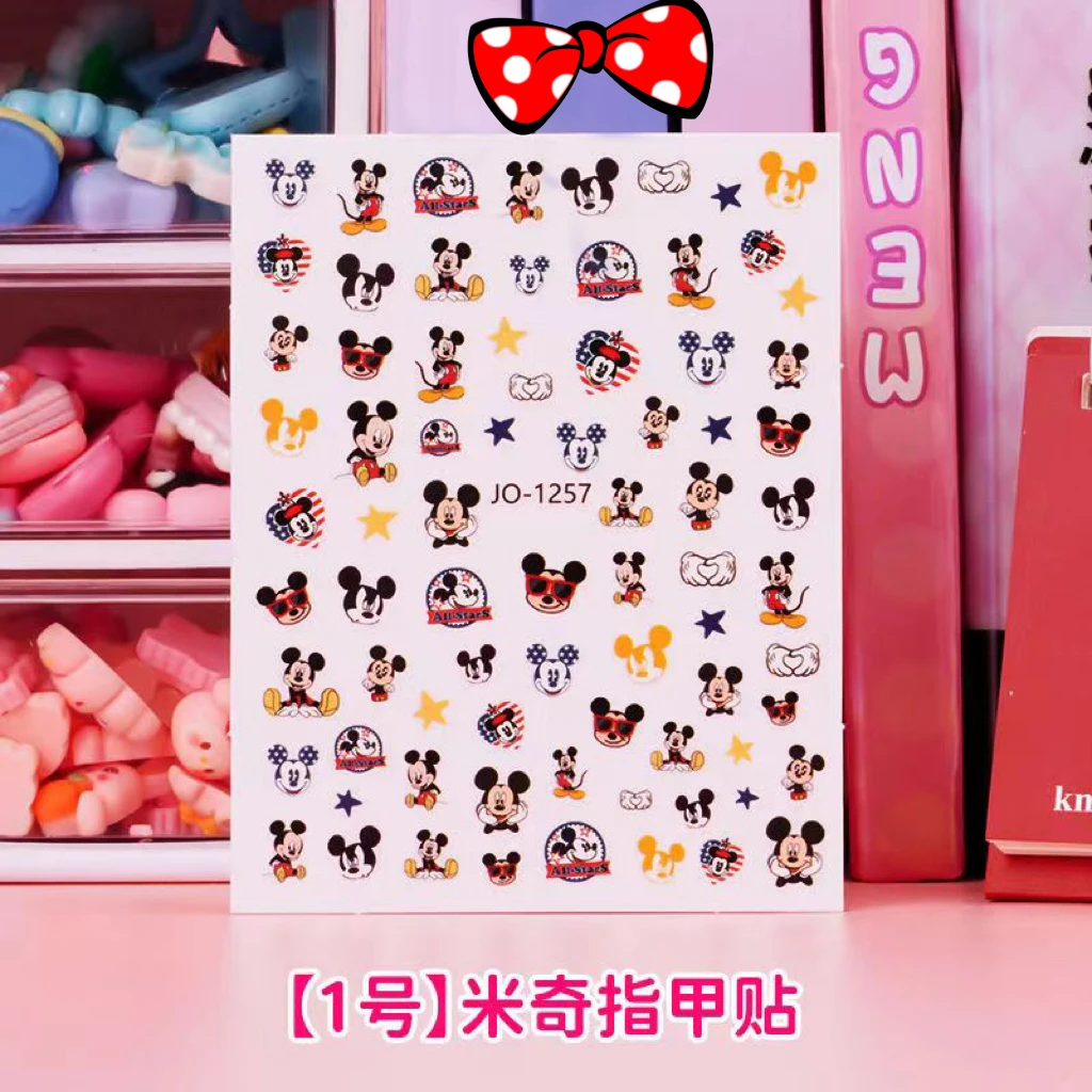 1 Vel Nagelsticker Schattige Cartoon Kinderen Mickey Mouse Serie Nagel Sticker Mickey Collectie 3d Ultra Dunne Duurzame Lijm