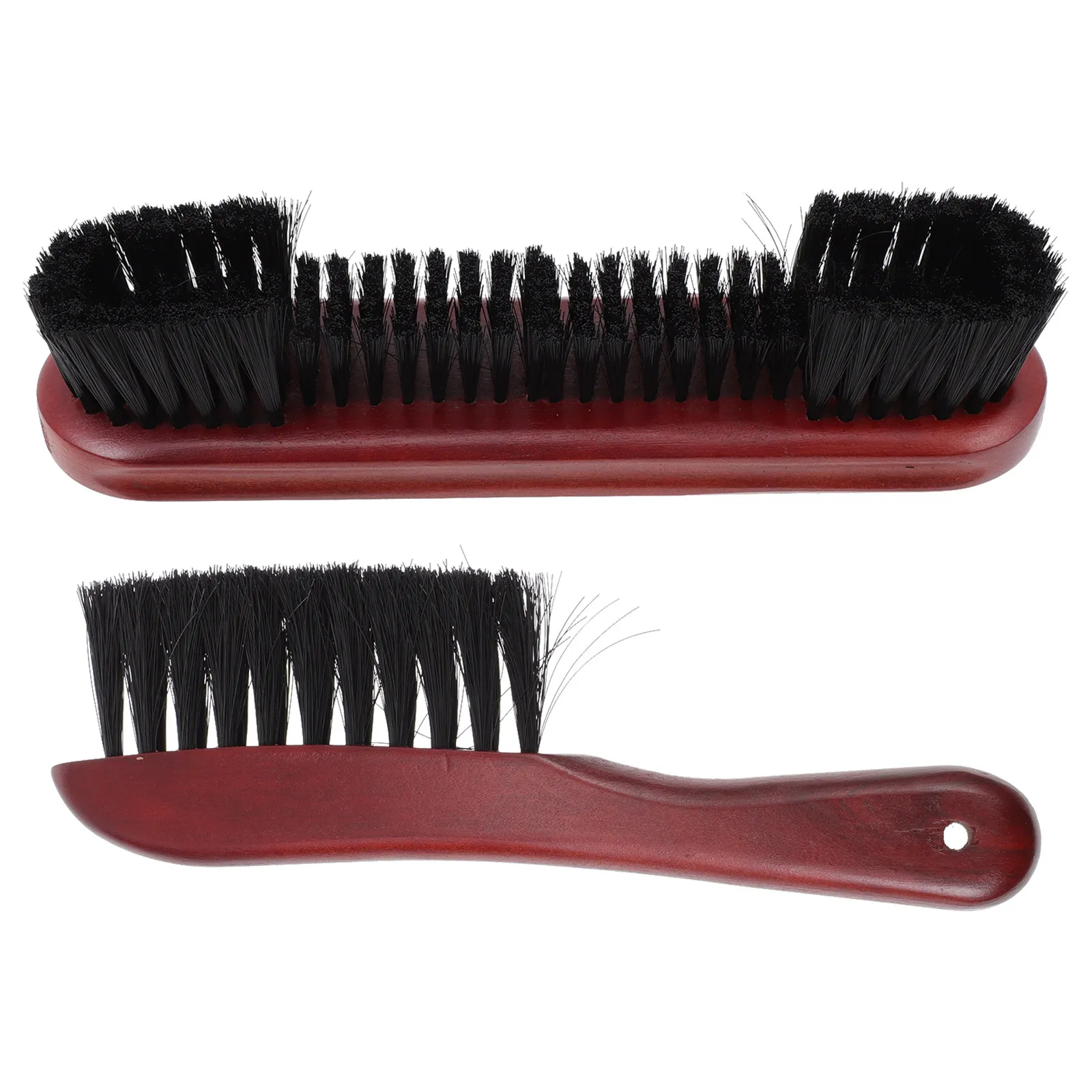 Pool Table Brush Set 2pcs – Dual-Length Bristles, Horseshoe Corner Cleaner, Wooden Handle for Billiard Table