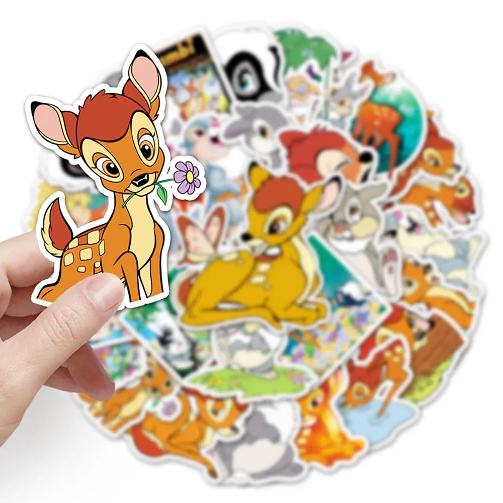 50PCS Disney Bambi Cartoon Aufkleber Graffiti Nette Deer Aufkleber Laptop Telefon Skateboard Gitarre Sammelalbum Auto Aufkleber Kind Spielzeug
