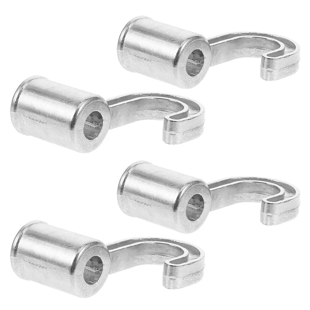 4Pcs Aluminum Alloy Closet Rod Brackets Easy Install No Drilling Rod Support Hooks for Wardrobe Closet Rods Home Office Decor