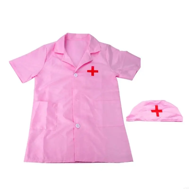 270D Doctor Costume for Kids Girls Boys Doctor Role Play Dressing Up Set Halloween Occupation Cosplay Costumes Accessories