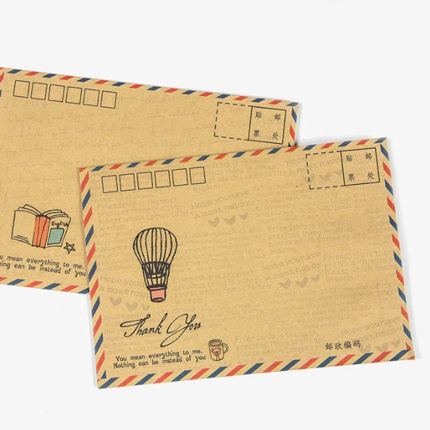 8pcs/lot Cute Vintage Kraft Paper Envelope B6 Postcard Letter Stationery DIY Envelope office school supplies