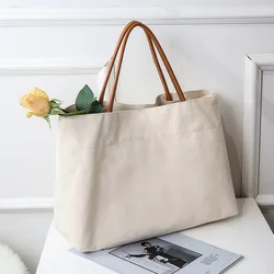 Borsa da donna Koren Canvas Casual Tote Bag di alta qualità borse a tracolla ad alta capacità borse e borsette borsa semplice per ragazze semplice